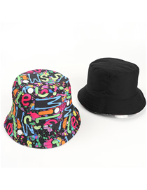 Sombrero De Pescador Con Estampado A Doble Cara En Color Graffiti