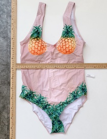 Fashion Color One Piece Printed Pineapple Swimsuit