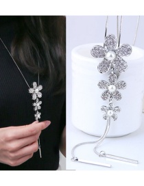 Collar De Flores De Diamantes Con Purpurina De Metal