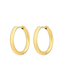 Fashion Gold Titanium Steel Geometric Round Ear Ring