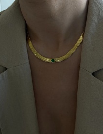 Collar De Cadena Con Cuchilla De Diamante De Acero Titanio