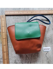Fashion Orange Pu Colored Large Capacity Messenger Bag