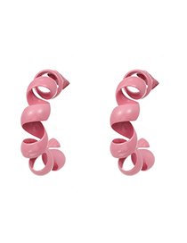 Fashion Pink Alloy Phone Wire Earrings