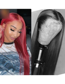 Fashion Black Long Straight Hair Rose Net Fake Headgear