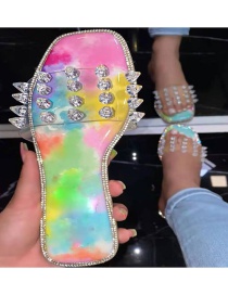 Zapatos Planos Con Remaches De Diamantes De Imitación
