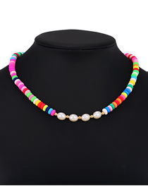 Fashion Color Alloy Resin Pearl Necklace
