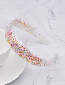 Fashion Color Quicksand Star Sequined Plastic Headband