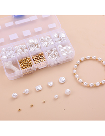 Caja De Material De Pulsera De Bricolaje De Perlas Blancas