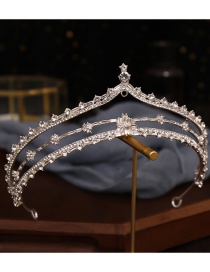 Diadema Multicapa Con Corona De Diamantes De Imitación Con Incrustaciones De Aleación