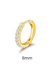 Fashion Gold 8mm Copper Inlaid Round Ear Ring