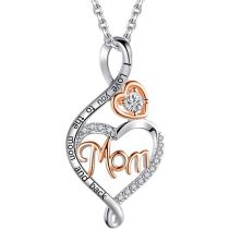 Collar De Cobre Y Diamantes Love Mom