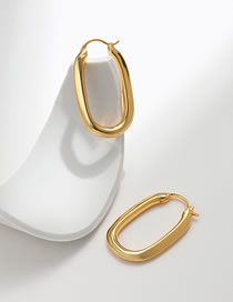 Fashion Gold Gold-plated Brass Oval Earrings