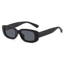 Fashion Glossy Black Framed Gray Film Children's Square Small Frame Sunglasses