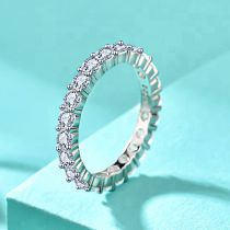 Fashion Zircon (white Gold) Silver Diamond Round Ring