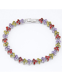 Mini Multicolor Diamond Decorated Round Shape Design Zircon Crystal Bracelets