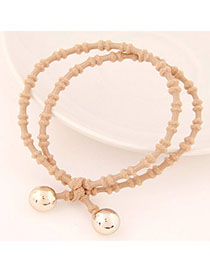 Liquid Coffee Beads Decorated Double Layer Design Alloy Hair Band Hair Hoop