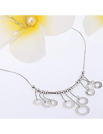 Charming Silver Color Round Shape Decorated Tassel Design Cuprum Chains