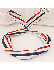 Sweet Blue&red&white Stripe Pattern Simple Design