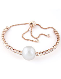 Sweet Champagne Diamond&pearl Decorated Tassel Design  Alloy Fashion Bangles
