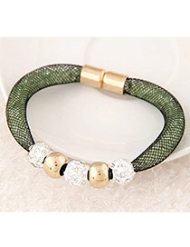 Personality Green Diamond Decorated Hollow Out Design  Alloy Korean Fashion Bracelet