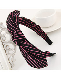 Fashion Plum Red Stripe Pattern Decorated Bowknot Design Fabric Hair band hair hoop