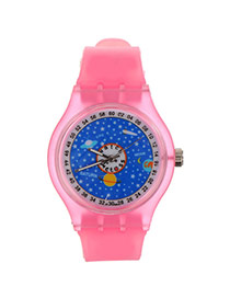 Fashion Pink Outer Space Pattern Decorated Round Shape Case Design