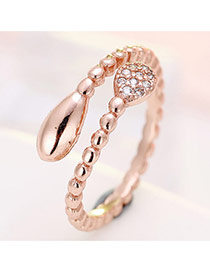Fashion Rose Gold Oval Shape Decorated Bamboo Joint Opening Ring